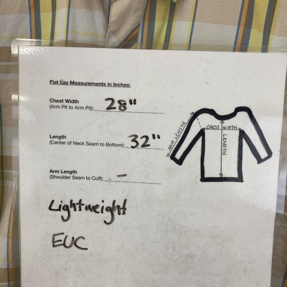 Ascend Snap Up Lightweight Shirt Mens 2XL Plaid Yellow Brown Outdoor Pocket XXL - Picture 3 of 13